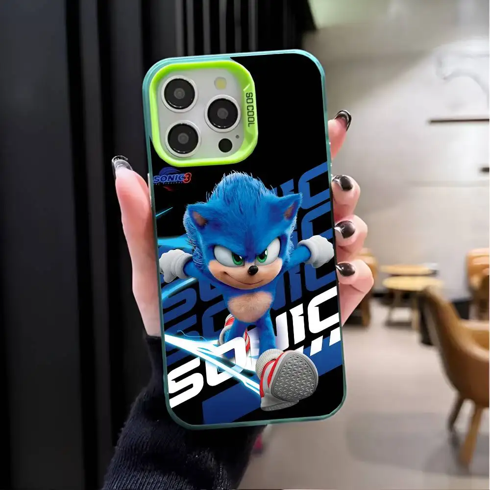 لعبة S-Sonic the H-Hedgehog 3 جراب هاتف IMD جراب هاتف آيفون 16 15 14 13 12 11 برو ماكس زائد غطاء فضي اللون
