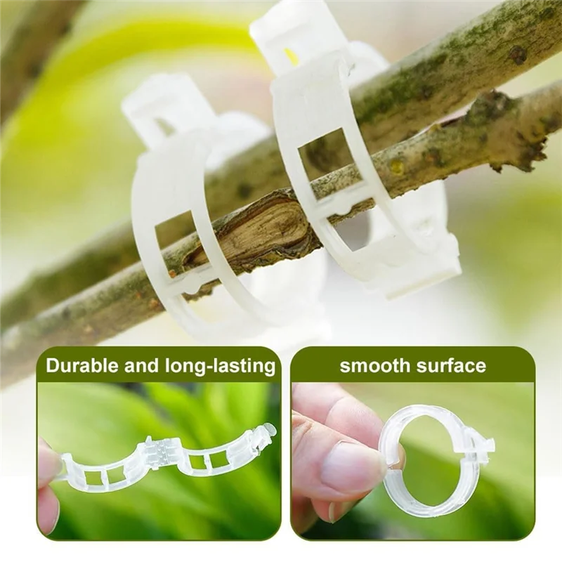 

200PCS Plant Support Garden Clips Tomato Clips Supports/Connects Plants/Twine/Vines Trellis/Cages Plant Vine Easy To Use White-H