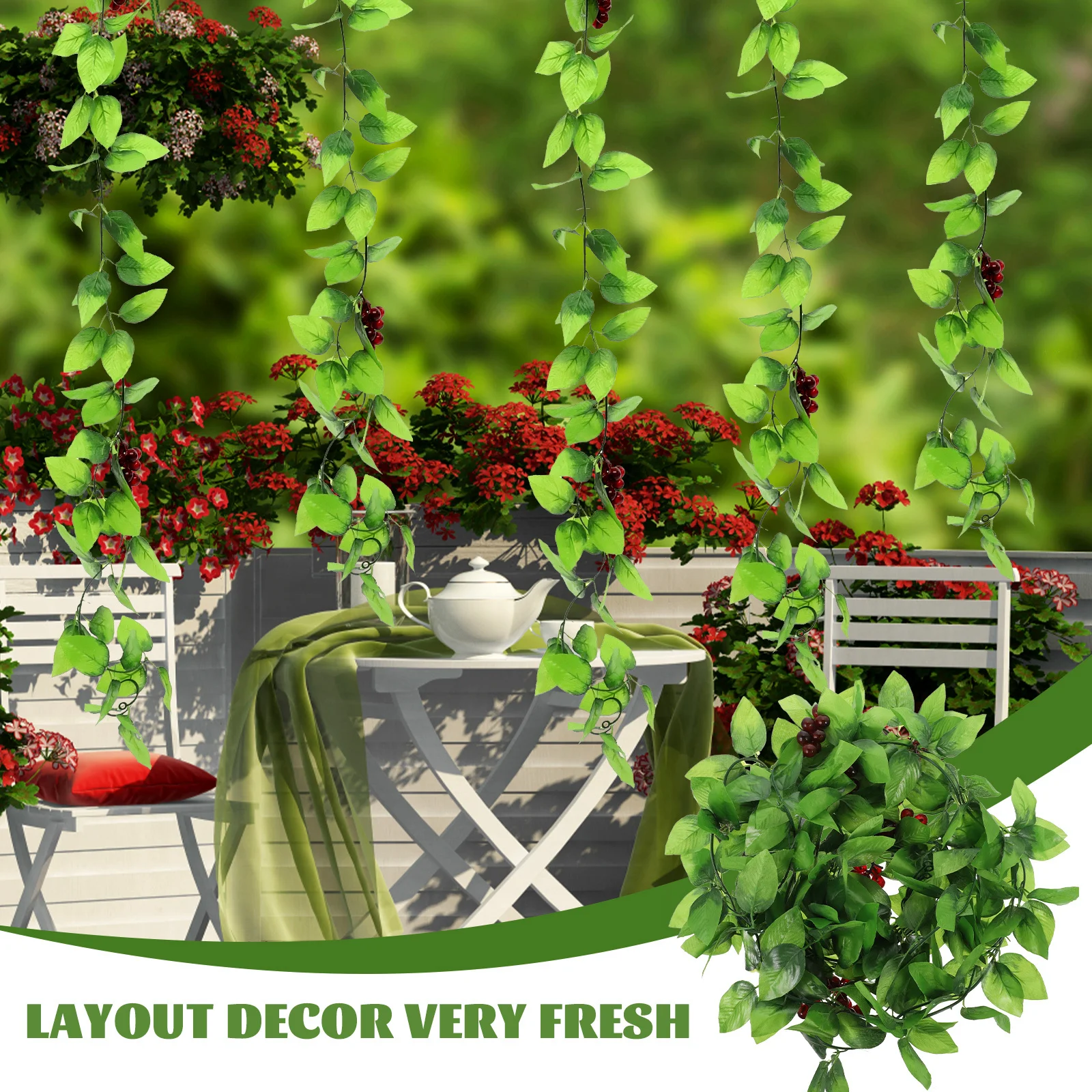 

3Pcs Artificial Grape Vine Simulation Fake Grape Bunch Hanging Decoration Lifelike Plastic Grapes Garden Balcony Home Photo