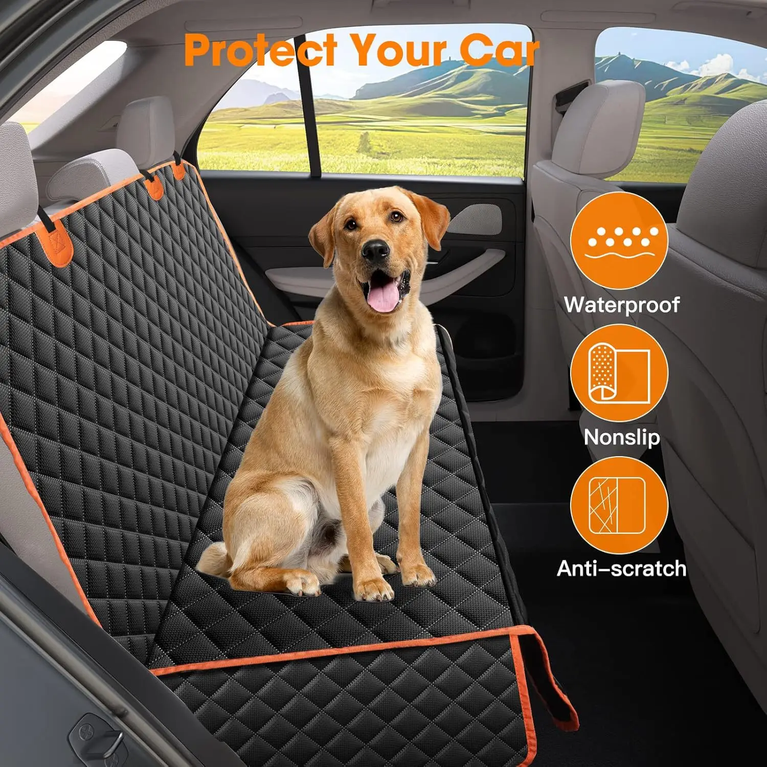 

New Car Pet Mat Oxford Cloth Waterproof Car Mat Anti-scratch Wear-resistant Machine Washable Backseat Anti-dirty Cat and Dog Mat