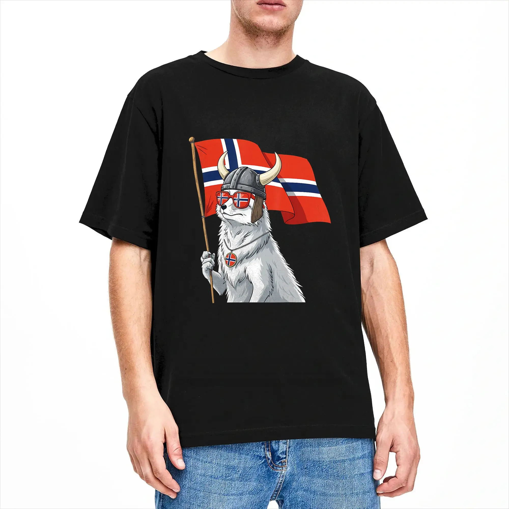 Vintage T Shirt Summer Norway Flag Norge Norwegian Pride Hippie T-Shirts Cotton Tshirt for Man Y2K Plus Size Short Sleeve Tops