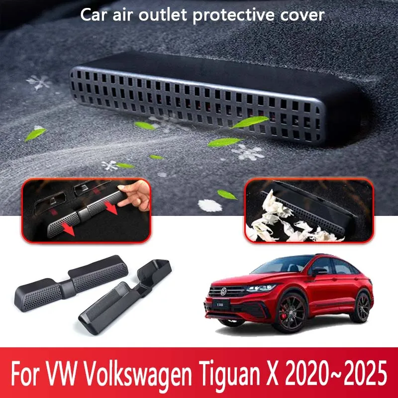 

Car Air Vent Covers For VW Volkswagen Tiguan X 2020~2025 2023 Seat Air Conditioner Duct Outlet Dustproof Cover Auto Accessorie