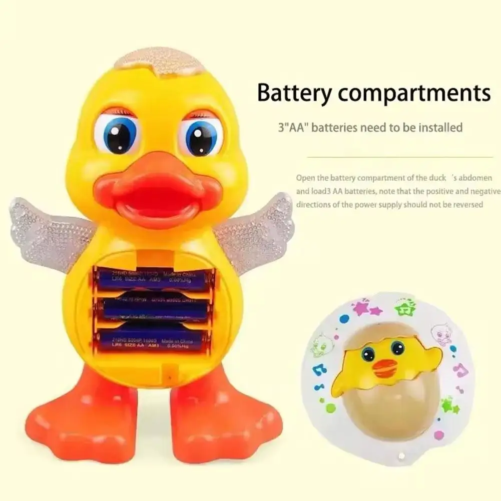 Electric Dancing Duck Funny Flashing Light Shake The Gift Animal Cartoon Children Body Cute Musical Toy Interactive Educati B2A0