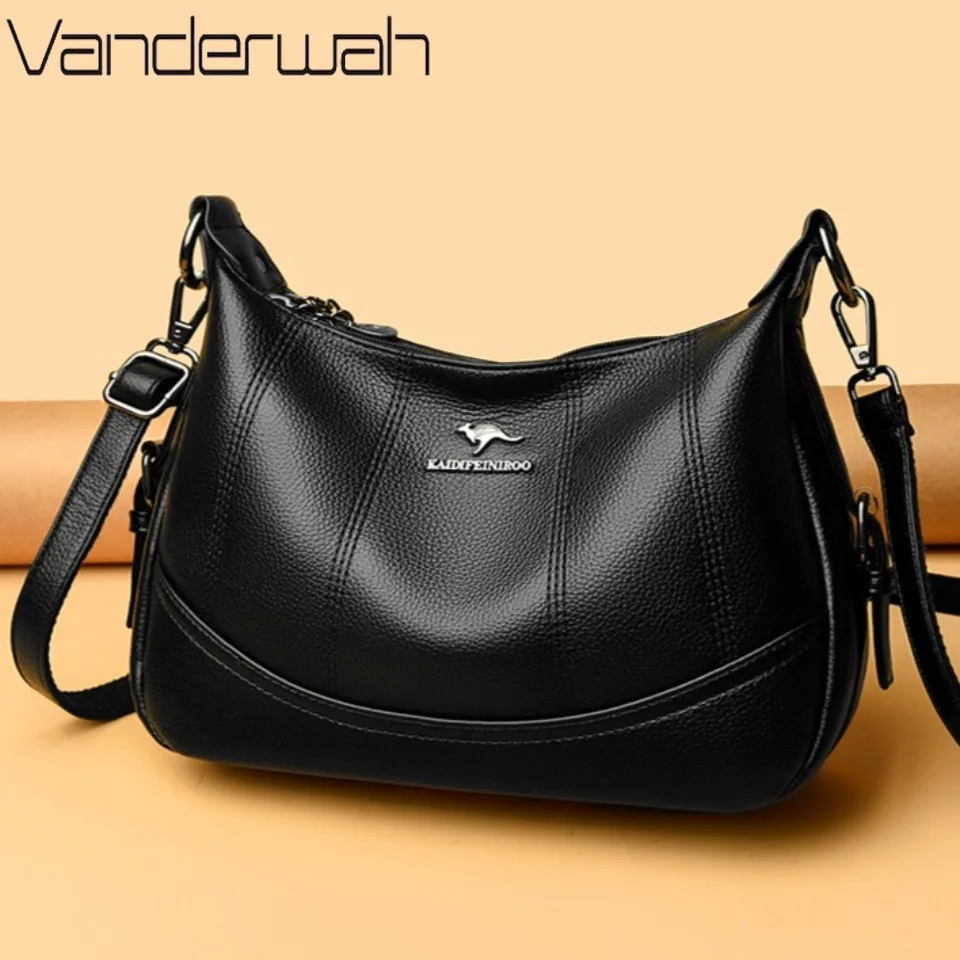 

Genuine Brand Soft Leather Luxury Handbags Women Bags Designer Top Quality Shoulder Crossbody Small Two Layers Messenger Sac