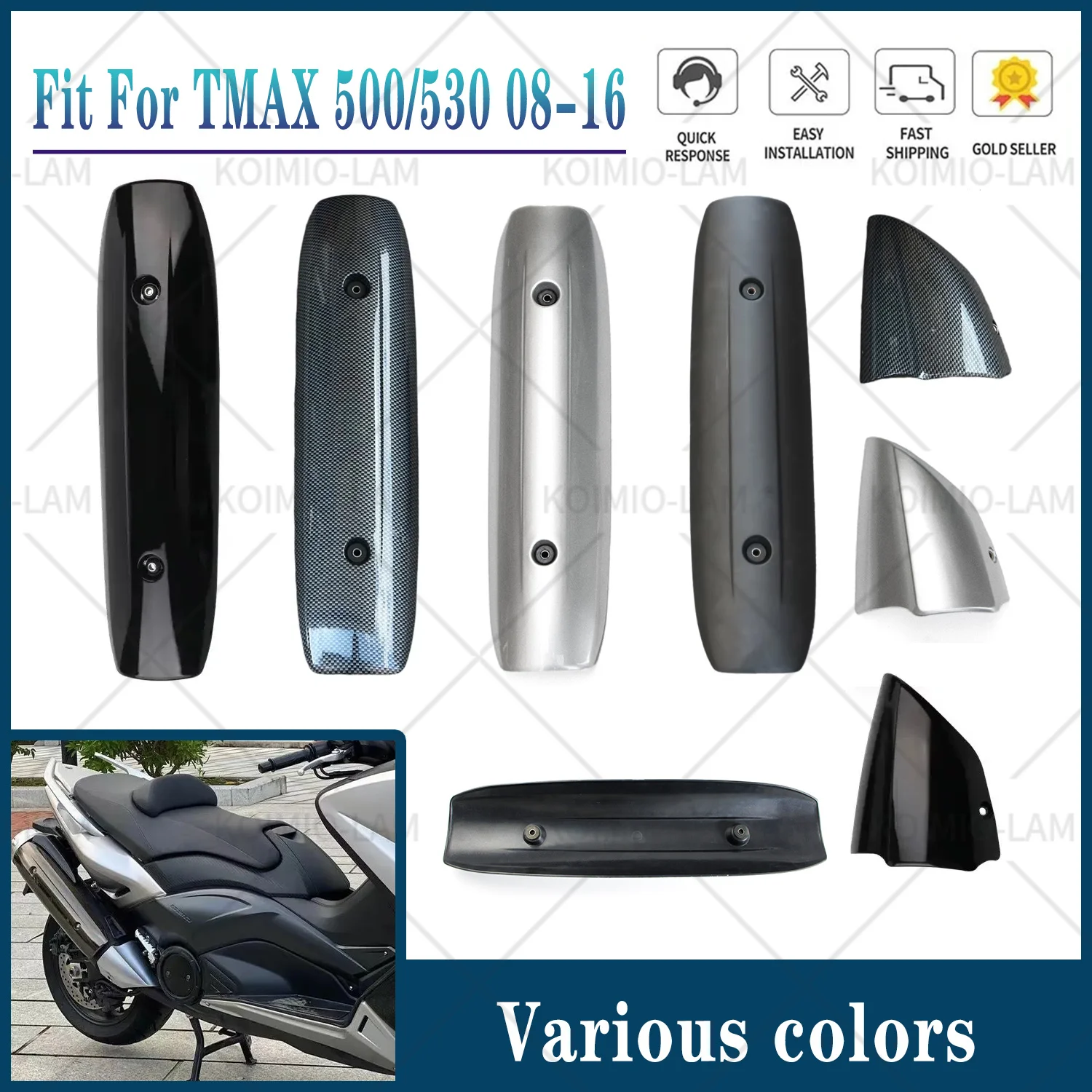 

Exhaust Pipe Cover Cowl Fit for XP500 TMAX500 2008 - 2011 TMAX530 2012 - 2016 TMAX 500 530