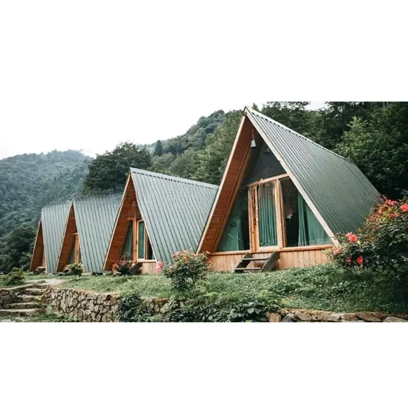 

Internet celebrity bed and breakfast antiseptic wood triangle wooden house outdoor scenic spot sun room beach seaside container