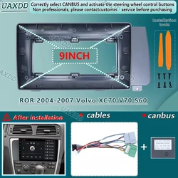 FOR 2004-2007 Volvo XC70 V70 S60 9inch Radio Android stereo Harness screens accessories navigation dashboard cable frame canbus