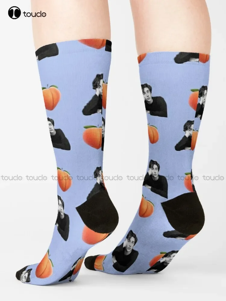 New Timothee Chalamet Pattern Socks Brown  Personalized Custom Unisex Adult Socks Teen Socks Halloween Christmas Gift