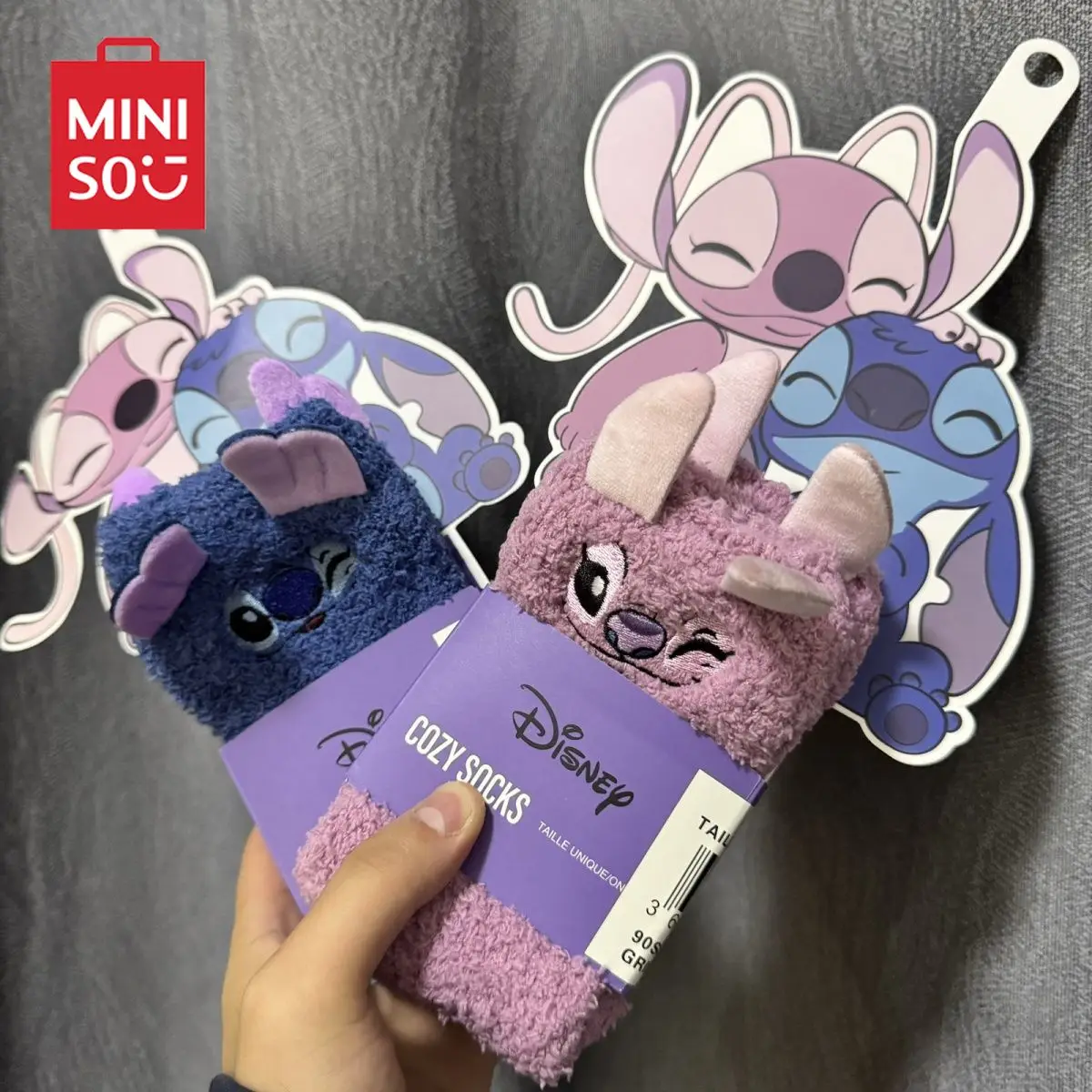 

Cartoon 2 pairs of Stitch winter coral fleece plush socks cute Judy Nick thickened sleep socks cartoon cold floor warm socks