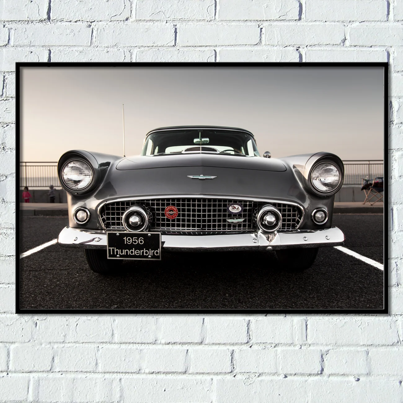 Ford Thunderbird Front View Retro Car Vintage Vehicle Supercar Posters and Prints Canvas Paintings Wall Art for Home Room Decor