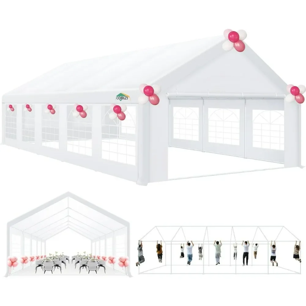 

Party Tent Heavy Duty, 16x32ft Wedding Tent, Event Tents For Parties, With 8 Removable Sidewalls, Tent with Built-in Sandbag