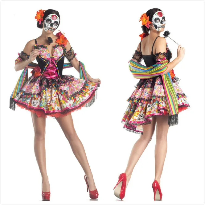 أزياء الهالوين ذات الهيكل العظمي الكسول للعروس وصلت حديثًا أزياء تنكرية لمهرجان الأشباح ومهرجان العروس للسيدات للمسرح العرقي...