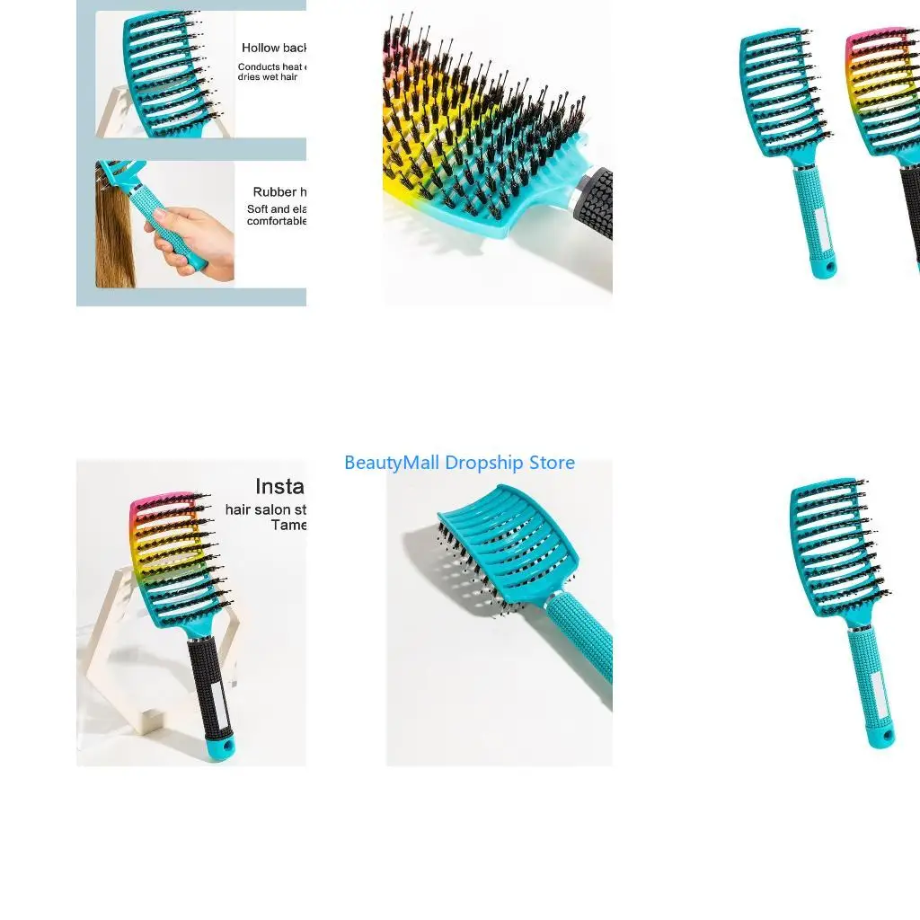 40JD Bristle Hair Brush Hollow Detangling Comb for Women Men Long Thick Curly Short Wet Dry Hair Hairdressing Styling Tool