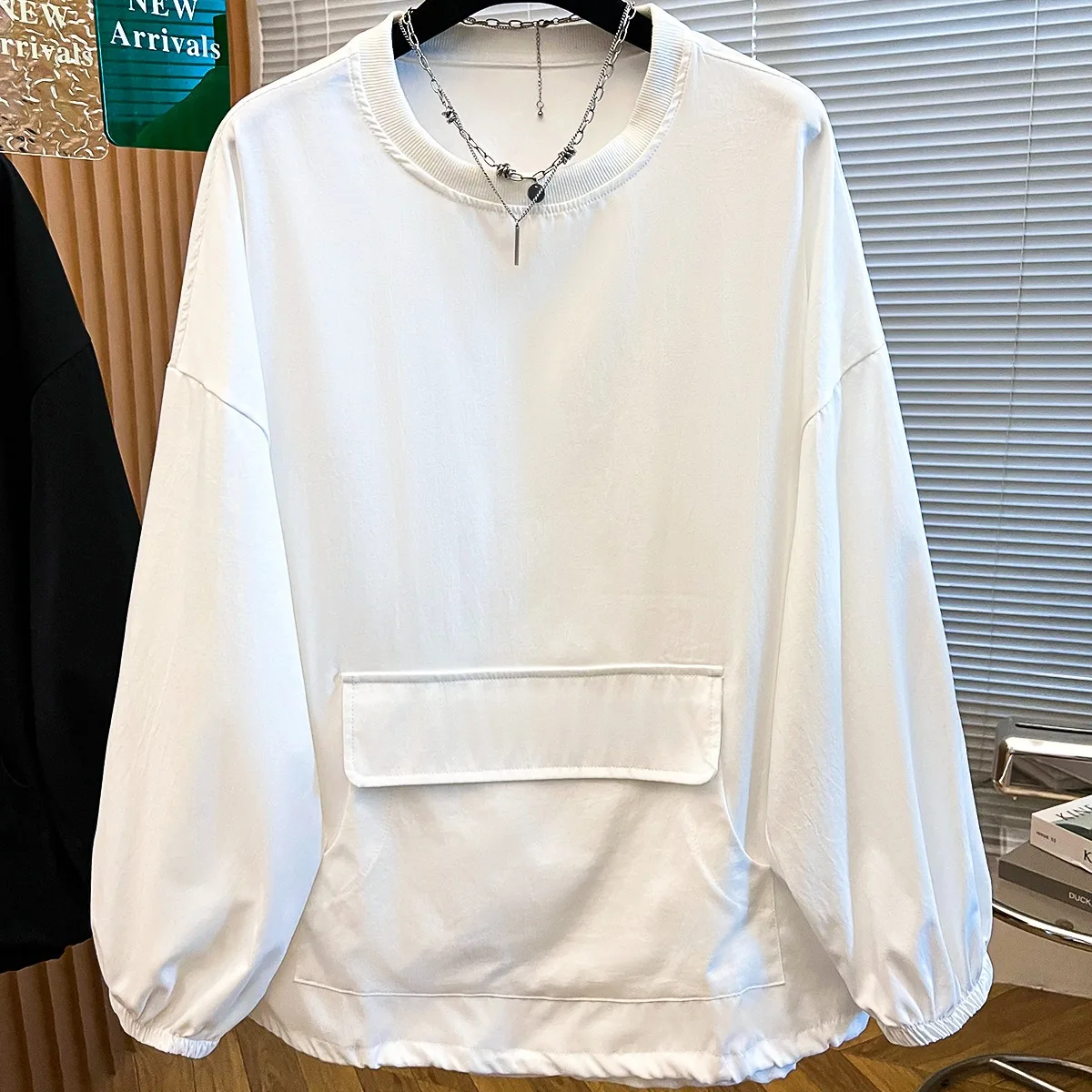 Oversize Spring Autumn T Shirt Blouse Women Loose Long Sleeve Pullover Pocket Woman Shirt Ladies Tops Blusas Mujer De Moda