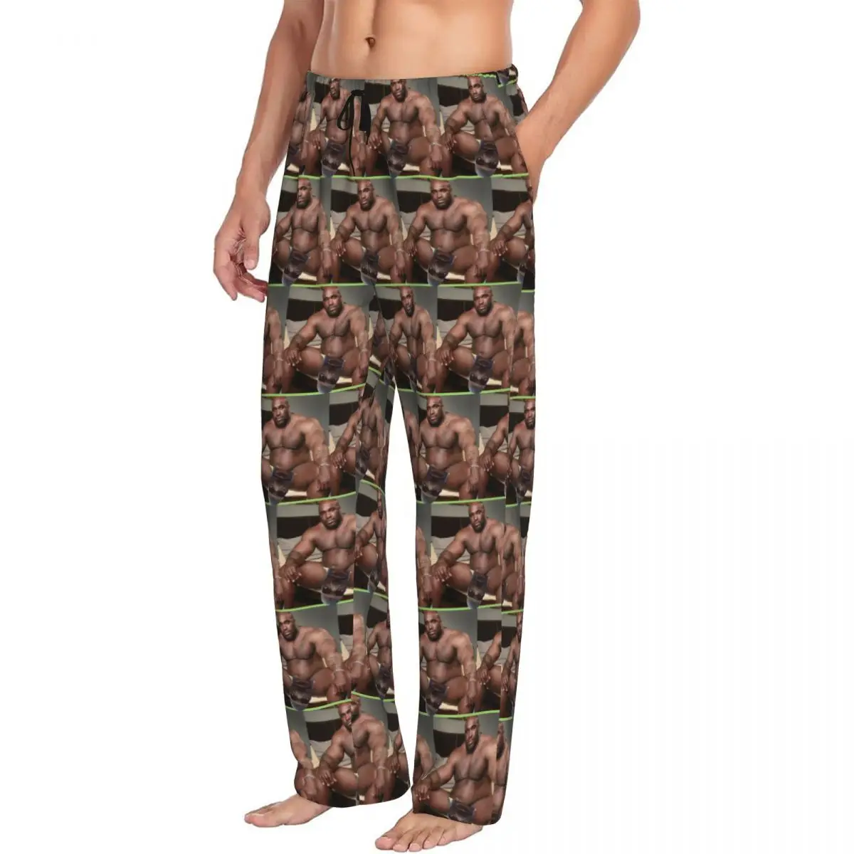 

Мужские пижамные штаны Big Dick Black Guy Meme Barry Wood, одежда для сна с карманами на заказ