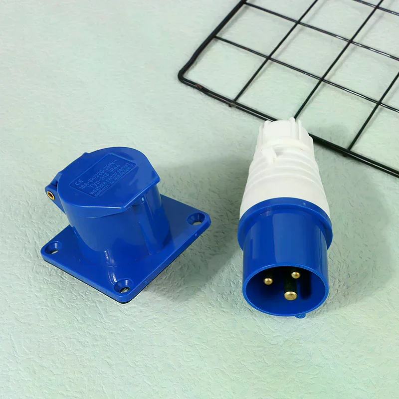 220v 16A 3 IP44 2P Trailer Pin Industrial Waterproof Plugs/Socket Male/Female Connector for Caravan Motorhome Truck Yacht