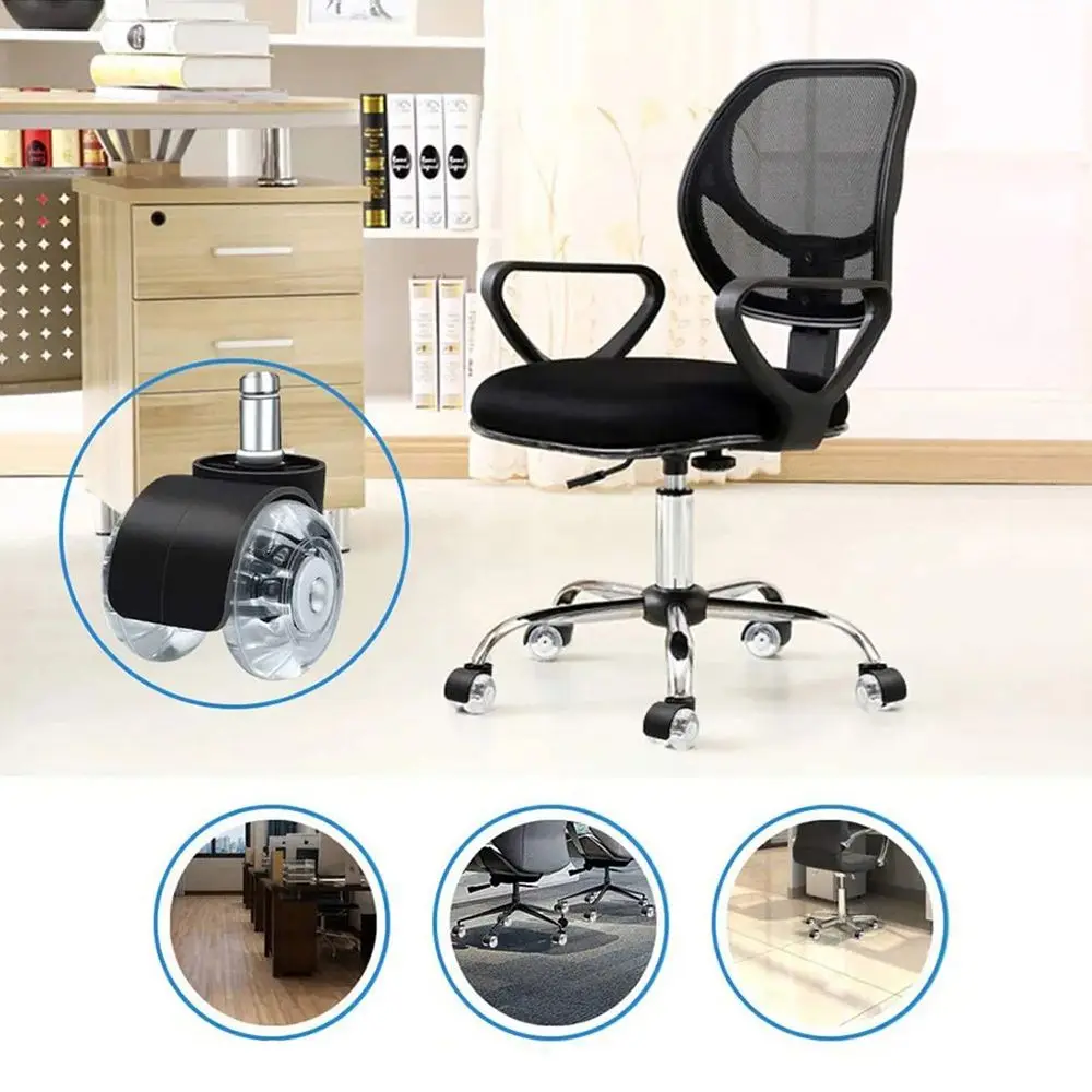 Desk Office Rubber Rollers Wheel Pulley Mute Wheel Furniture Caster Chair Caster Office Chair Wheels