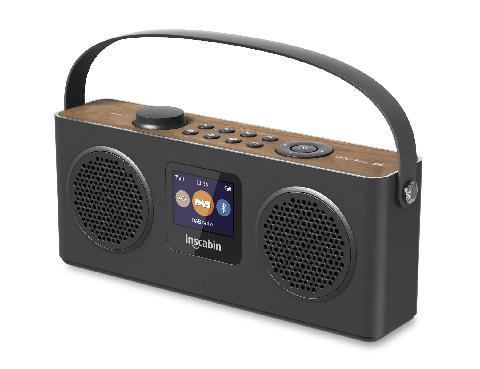 

Inscabin M4 DAB Radio Portable Wireless Speaker with Bluetooth, FM/Color Screen/Rechargable Battery/TF/USB