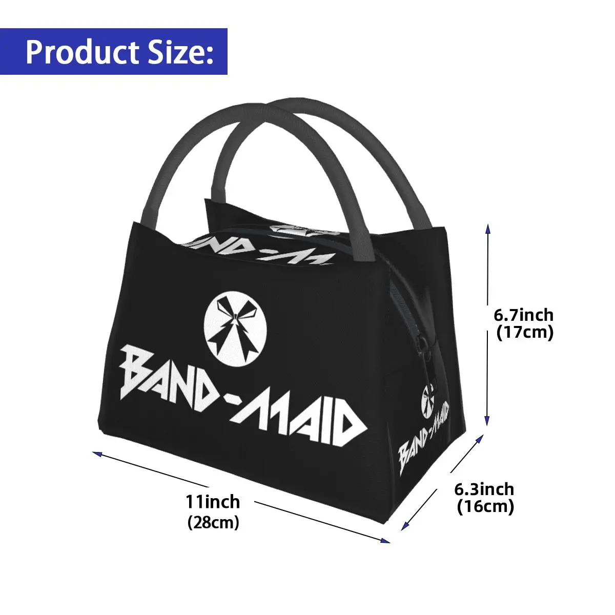 Band Maid Japan Metal Rock Insulated Lunch Bag for Women Bento Storage Food Boxes Container Cooler Thermal Lunch Box Tote