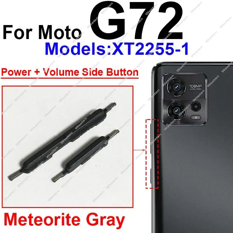 Power Volume Button For Motorola MOTO G22 G32 G42 G52 G62 G72 G82 5G On OFF Power Volume Switch Side Keys Parts