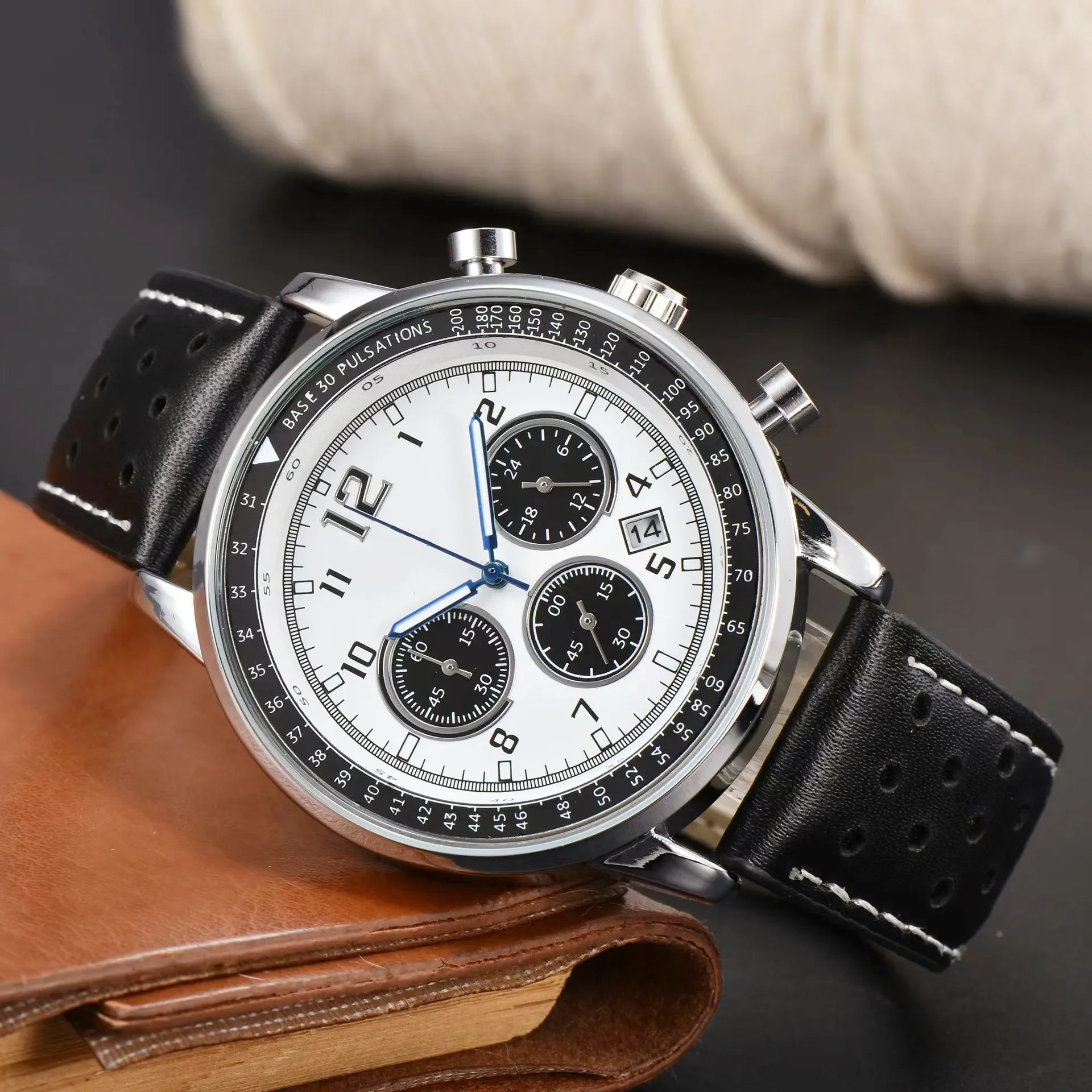 Relógio masculino tendência de luxo relógio de quartzo calendário luminoso à prova dwaterproof água multifuncional fantasia redonda relógio automático aço inoxidável