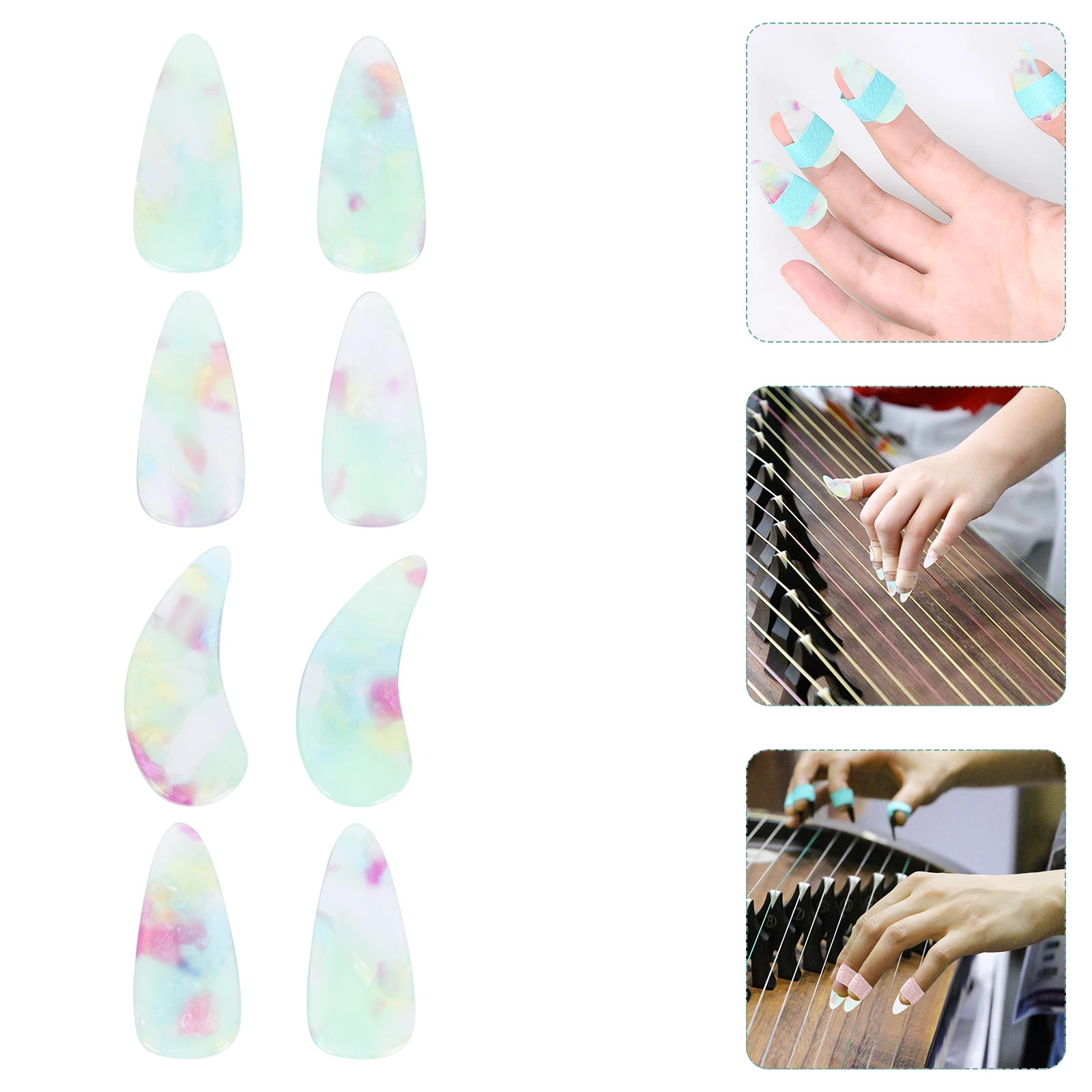 

Guzheng Nail Pieces Finger Protectors Picks Instrument Nails Fingertip Protection Covers False