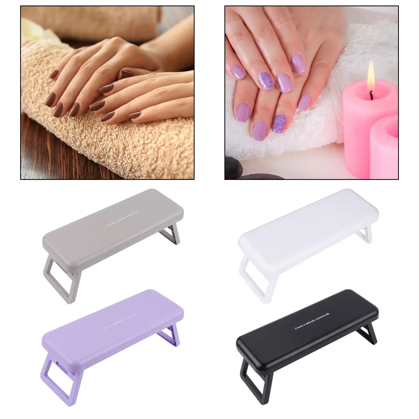 Soporte antideslizante para Reposabrazos de uñas, almohada de manicura plegable para el hogar, bricolaje