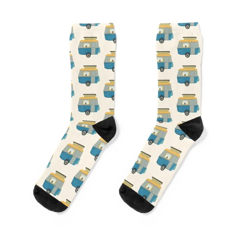 Vintage Touring Caravan Adventure Socks floral golf with print Socks Female Men's