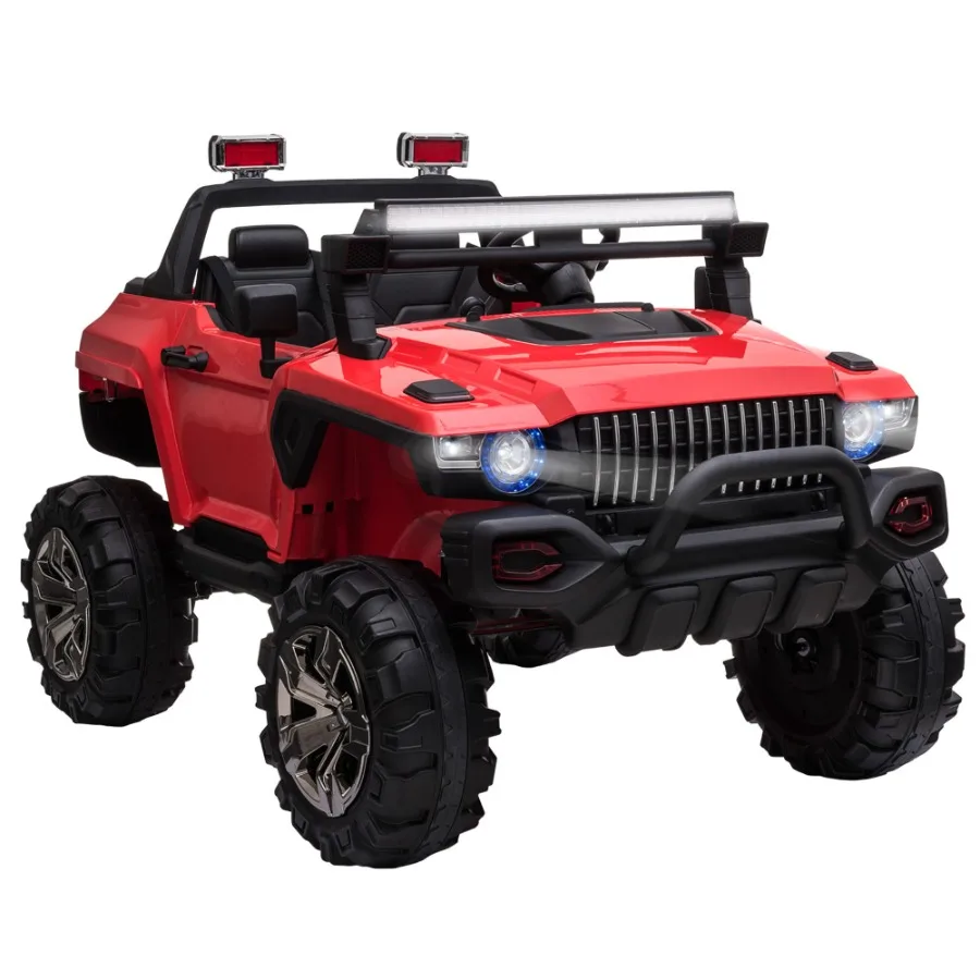 

12V Police Car Rideon Truck with Remote Control Siren 2Seater BatteryOperated Electric Car for with Music Electric Rideon Toy w