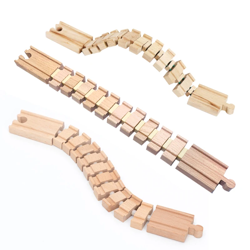 Wooden Small Train Deformed Track Assembly Children's Set Magnetic Train Bulk Accessories Multi-Style Track Boy's Toy Gift