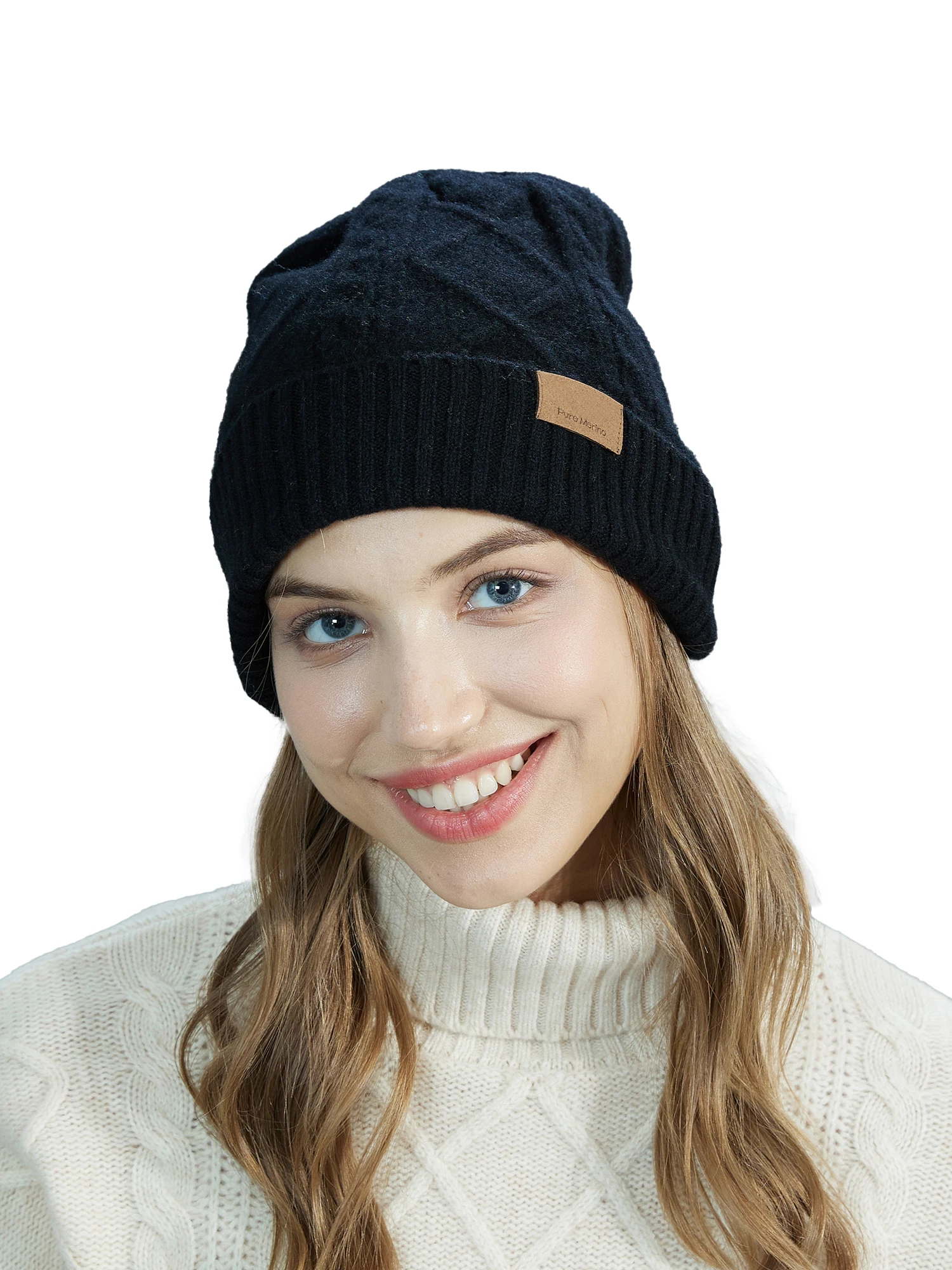 LONGMING Winter Women\'s Hats Knitted 100% Merino Wool Man Cap Warm Autumn Luxury Beanie Hat Fashion Caps for Men male Streetwear