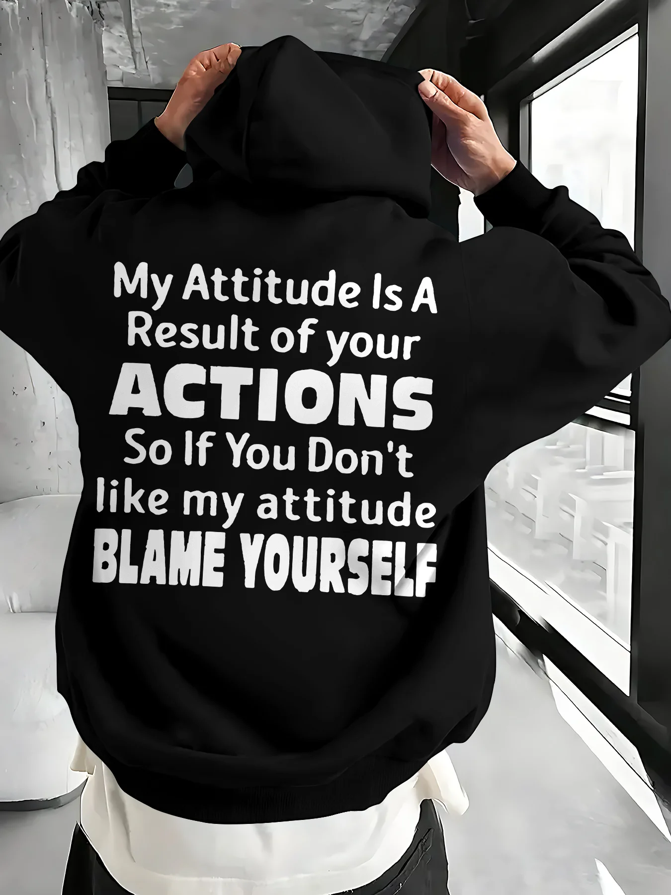 Autumn winter Street Ready Hooded Sweatshirt for Men Attitude Statement Casual Daily streetwear Soft Comfort essentials hoodies.