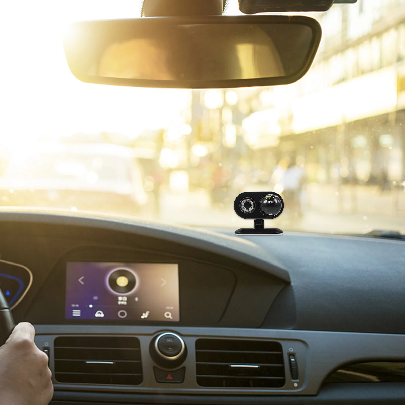 

Car Compass Ball Dashboard Thermometer Compass Vehicle Navigation Tool Dash Mount for Car Boat Marine Truck Vehicle Navigation,