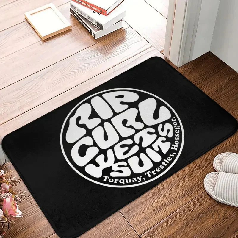 White Rip Curl Wet Suits Doormat Rug Carpet Mat Footpad Polyester Non-slip Dust-Proo Entrance Kitchen Bedroom Balcony Toilet