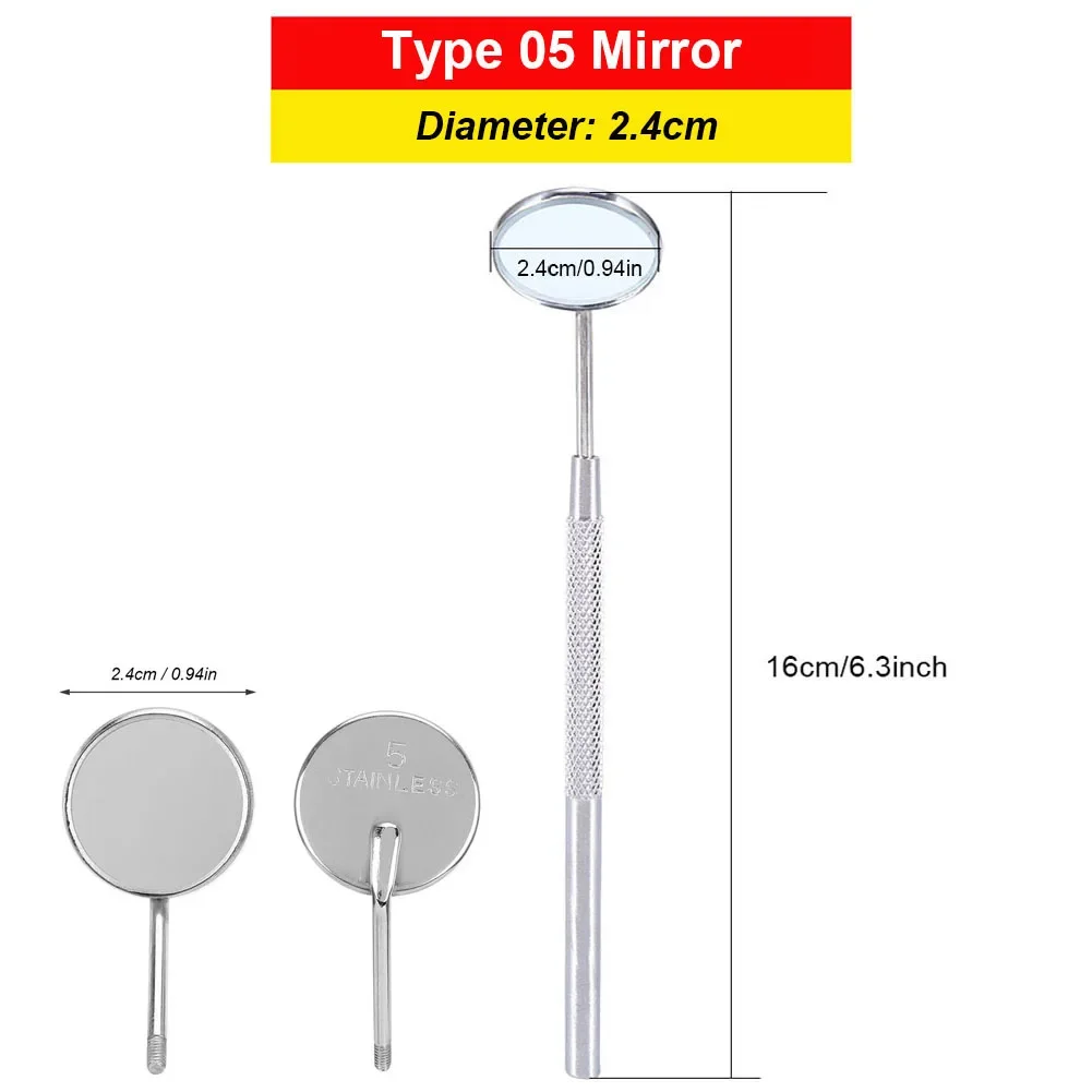 1/5 pz multifunzione dentale bocca specchio sbiancamento dei denti ispezione pulita bocca specchio in acciaio inox strumenti per l'igiene orale forniture