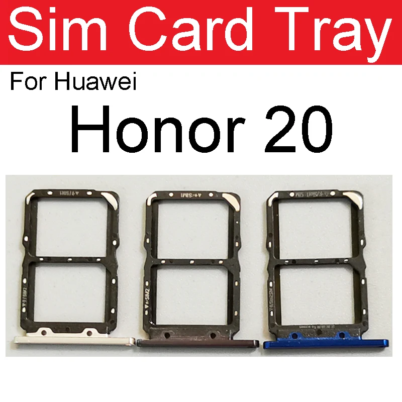 Gniazdo karty Sim gniazdo adaptera do Huawei Honor 20 Pro Lite 20i 20s widok 20 V20 czytnik kart Micro SD wymiana części