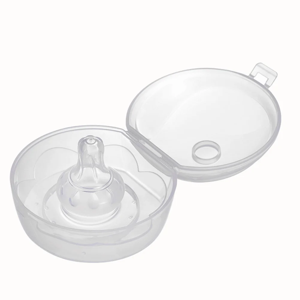 زوج واحد من غطاء الرضاعة المحمول المصنوع من السيليكون للرضاعة الطبيعية، تصميم محاكاة مريح للأم باللون الأبيض