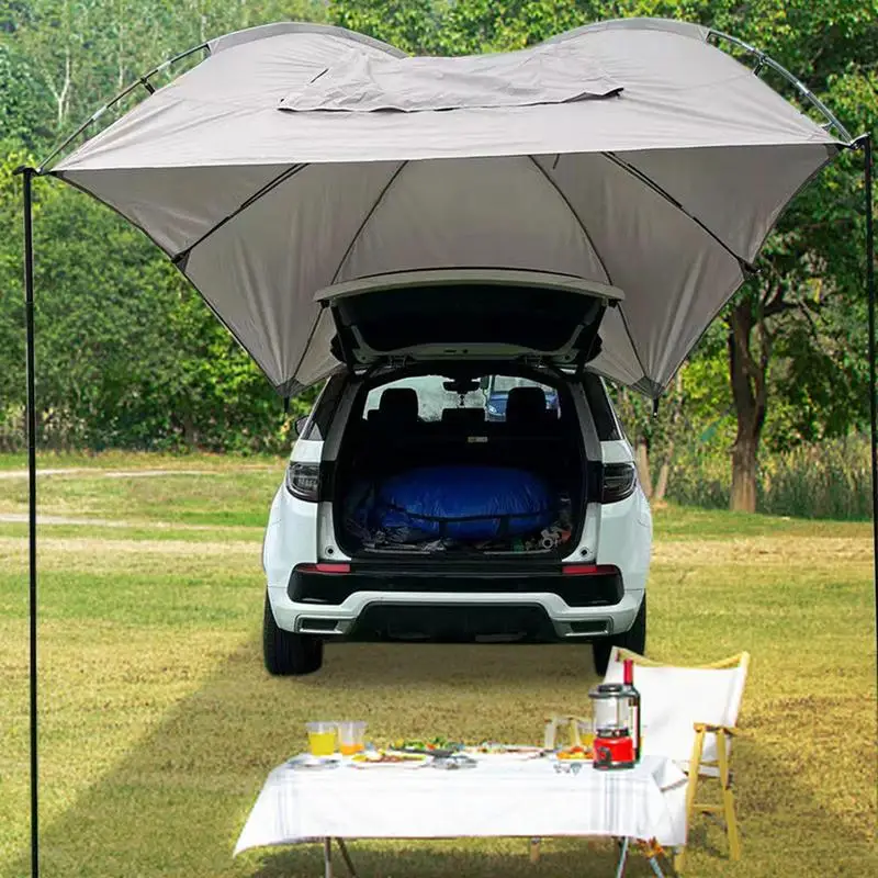 Camping Car Tail Tent SUV Tailgate Tents For Camping Rainproof Car Camping Awning Tent Sun Protection Fits Most SUVs Trucks