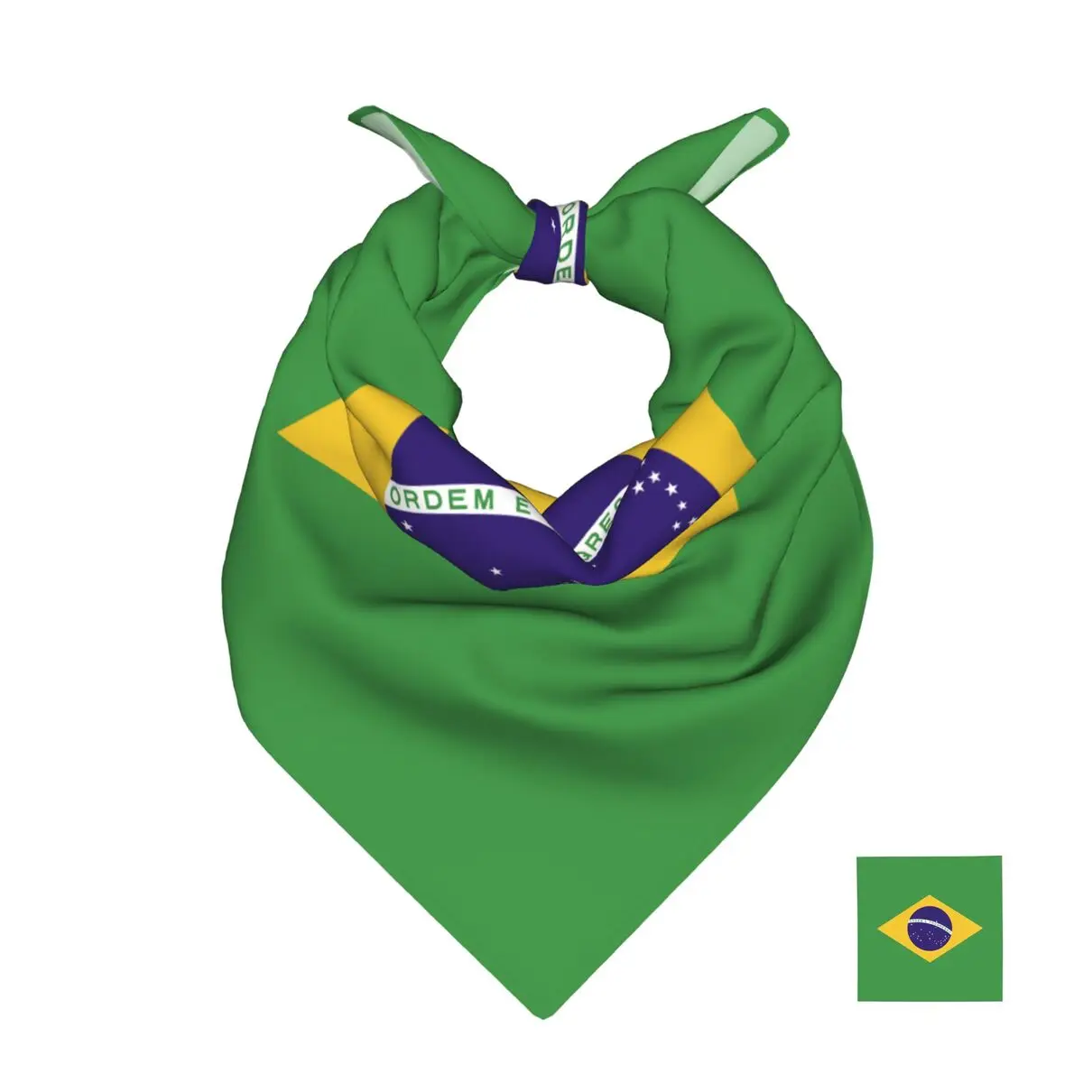 

Brazilian Flag Square Towel Multifunctional Neck Scarf Hair Bandana