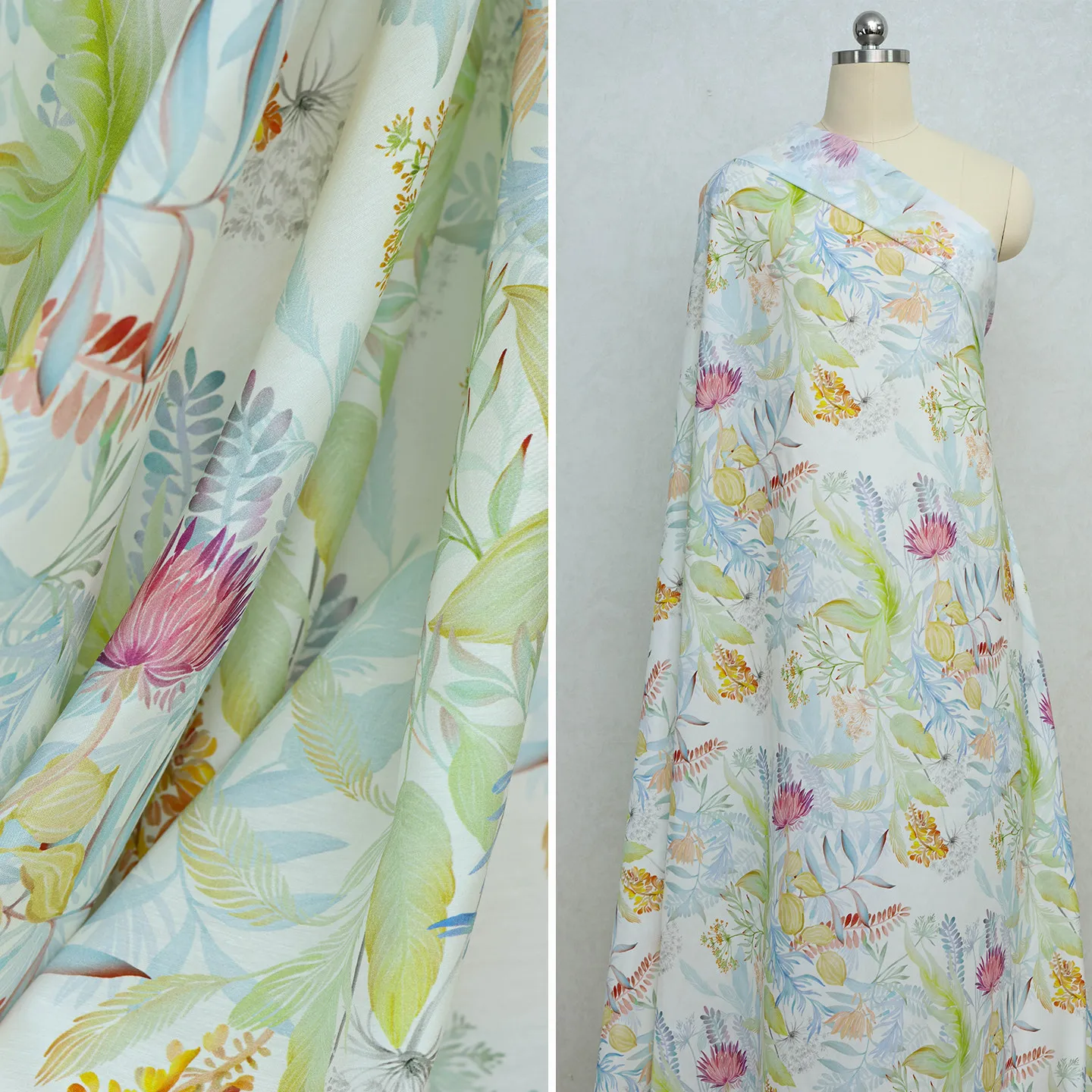 High Quality Nice Garden Silk Silk Cotton Spinning Fabric Silkworm Silk Premium Clothing Custom Designer Cloth