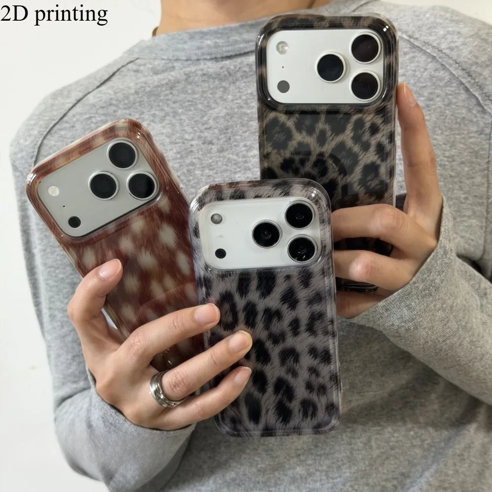 Luxury Leopard Print Vortex Glacier Phone Case For iPhone 18 Pro Max 17 16 15 14 13 12 11 Pro 17 Air XS X XR 7 8 Plus Soft Cover