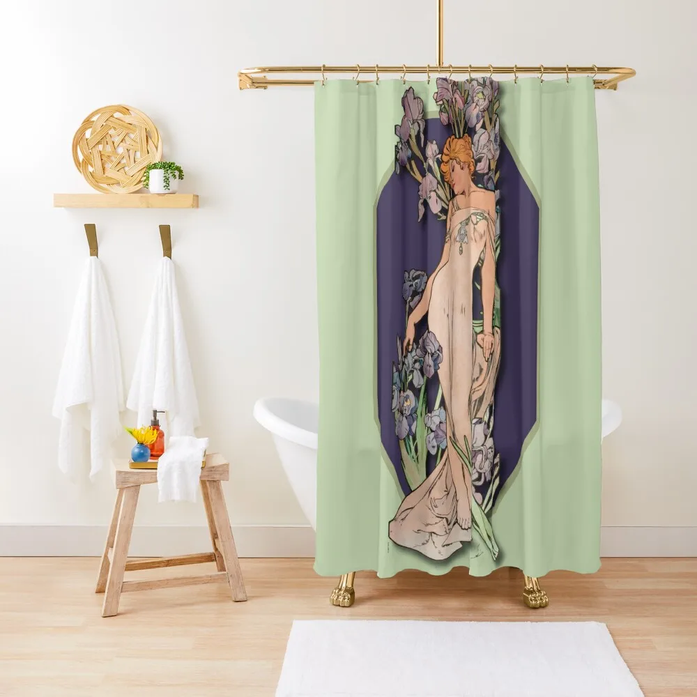 

Vintage Art Nouveau Art Shower Curtain Waterproof Shower Transparent Bathroom Shower For Bathroom Set Cover Curtain