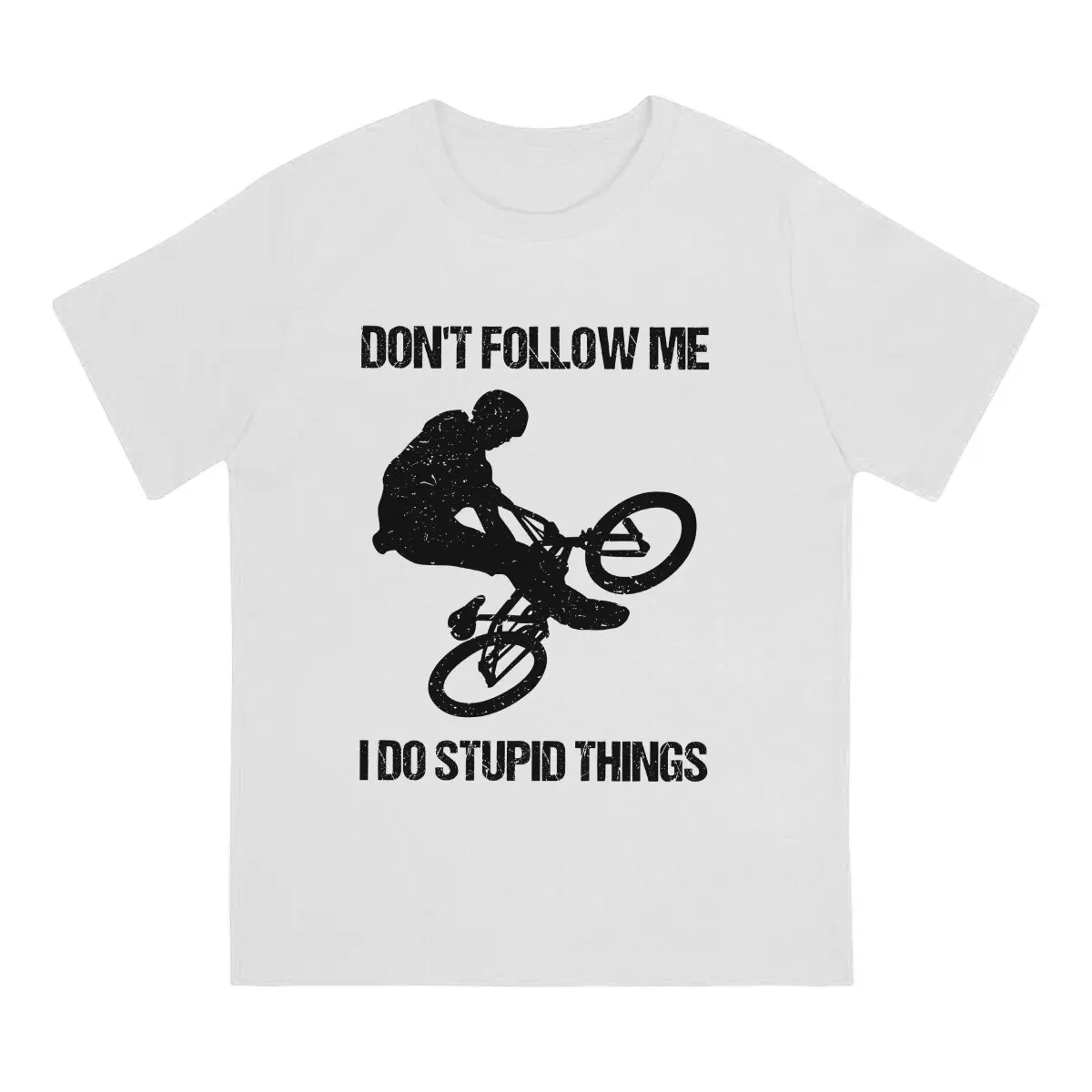 Men's T-Shirt I Do Stupid Things Fun Pure Cotton Tee Shirt Short Sleeve Cycologist Bicycle T Shirts Crew Neck Tops Original