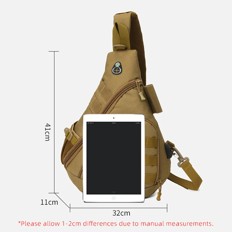 Tactical Chest Bag Outdoor Sports Fishing Lure Bag Men Travel Climbing Camping Camouflage Shoulder Bag Lightweight Portable Bags