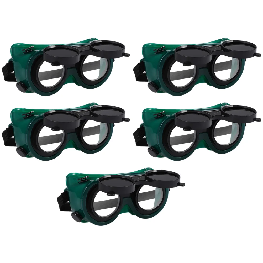 

5pcs Welding Glasses Plastic Dimming Safety Protective Electric Adjustable Head Strap Comfortable Wear Goggles