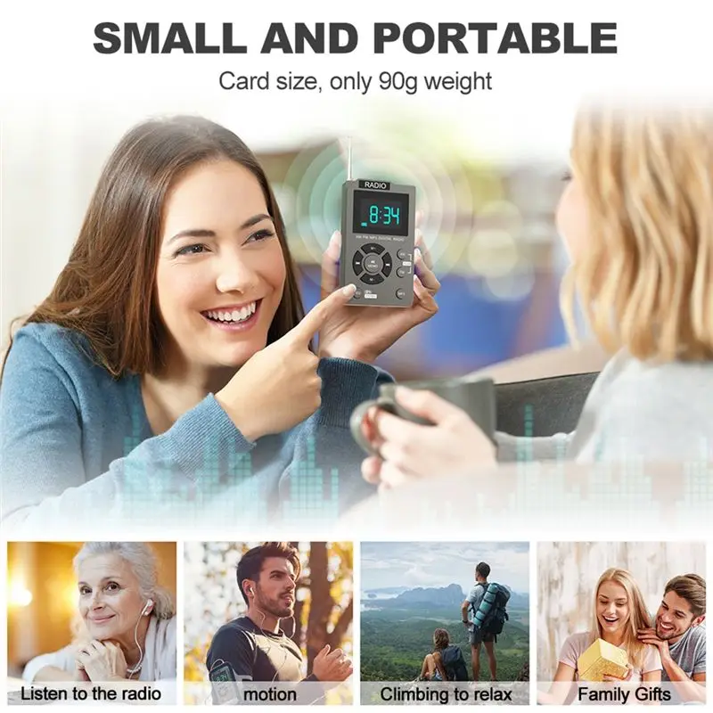 

Портативное мини-радио A23G: карманный цифровой AM/FM-приемник с автопоиском каналов, поддержкой TF-карт и MP3-плеером