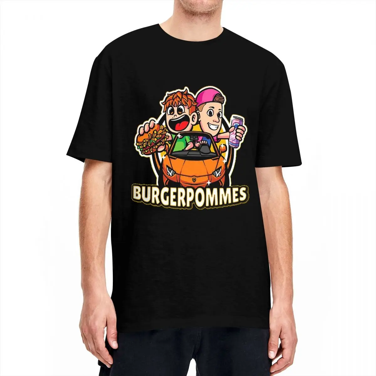 Lukasbs Burgerpommes Logo Tee Shirt for Men Women Fashion T Shirts 100% Cotton Clothing