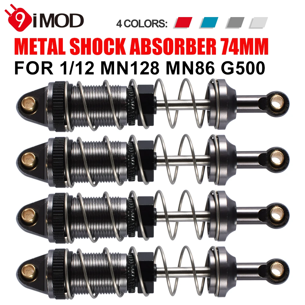 9IMOD 4PCS Shock Absorber 74mm Metal Hydraulic for 1/12 MN128 MN86 G500 RC Car Upgrade Parts