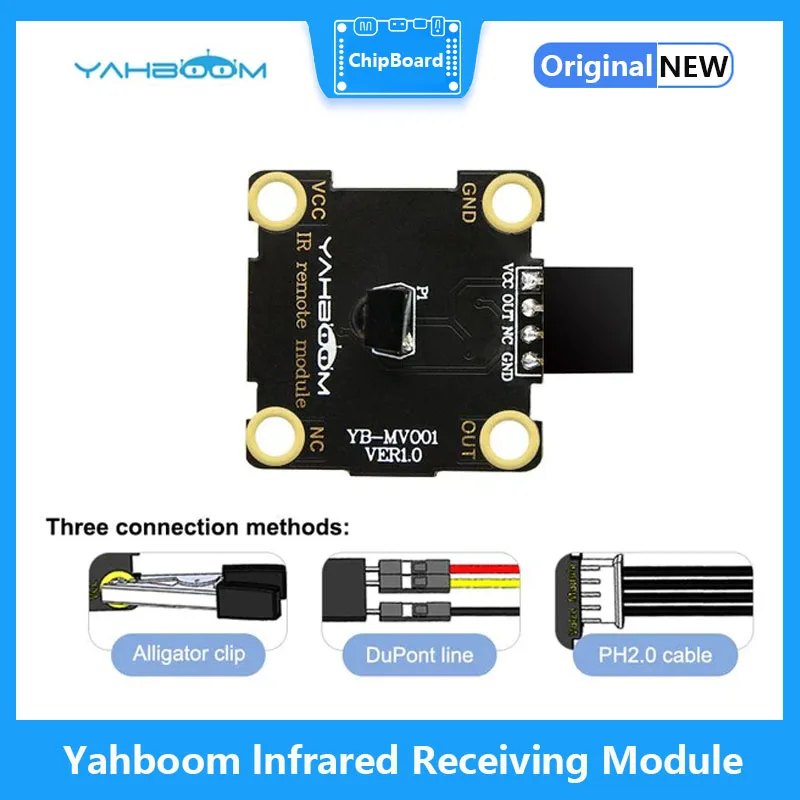 

Yahboom lnfrared receiving module remote control signal car compatible with alligator clip/DuPont line/PH2.0 cable/stm32 robot