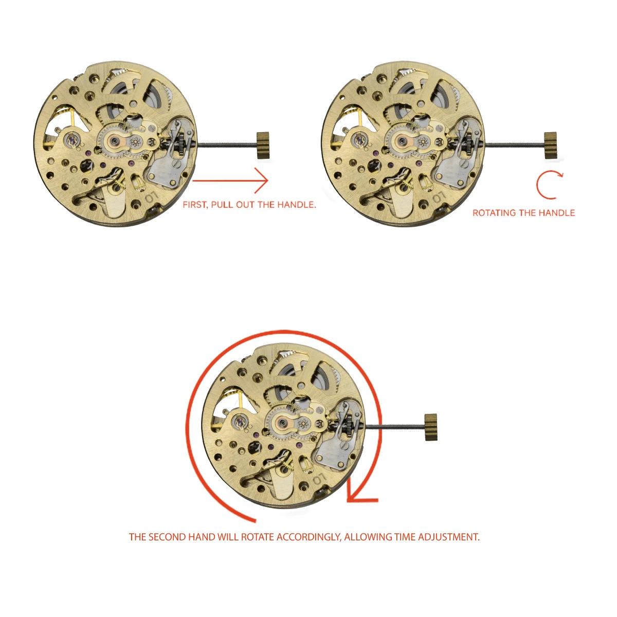 27mm Watch Movement 21/23 Jewels Automatic Mechanical Movement Adjustment Pendulum Watch 3 Hands Movement Replace